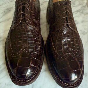 Brooks Brothers Wingtip Mens Alligator Shoes Sz 10D - Very Rare - Excellent Cond